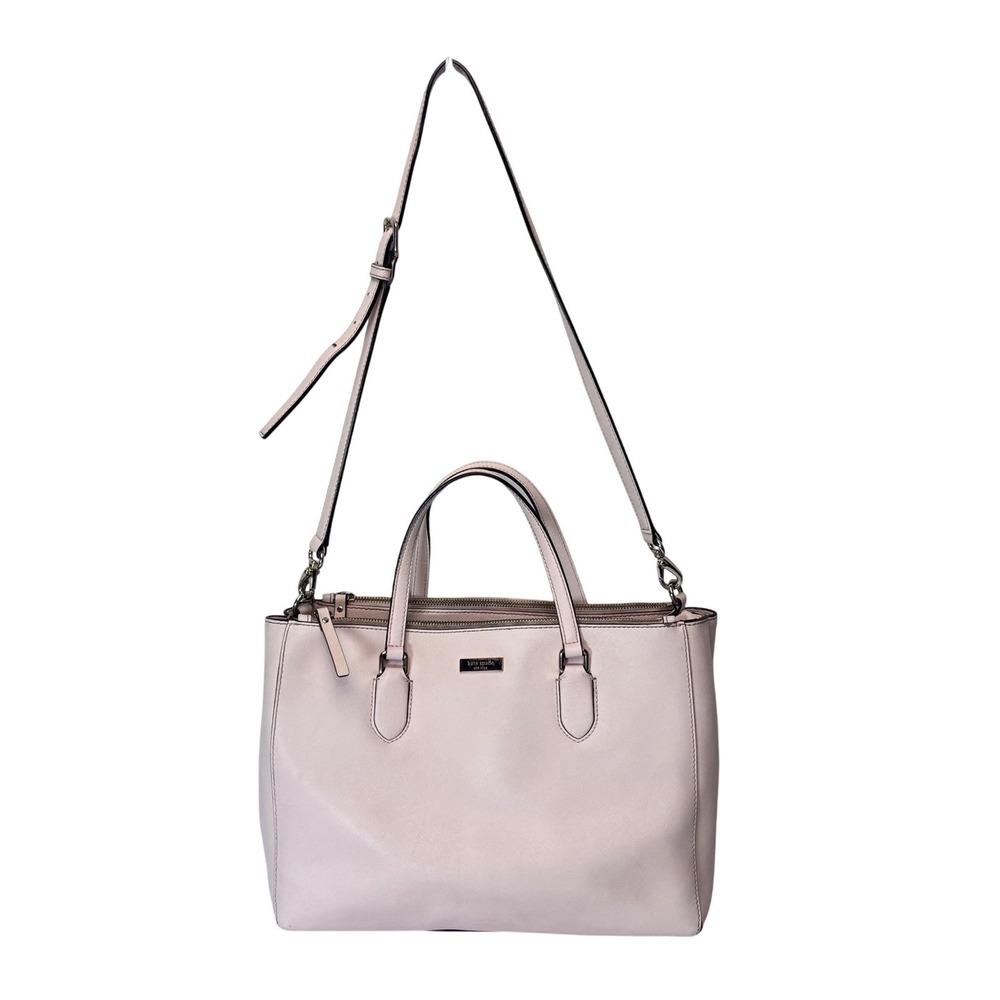 Kate Spade Crossbody Tote Bag Powder Pink Saffiano Leather Triple Compartment